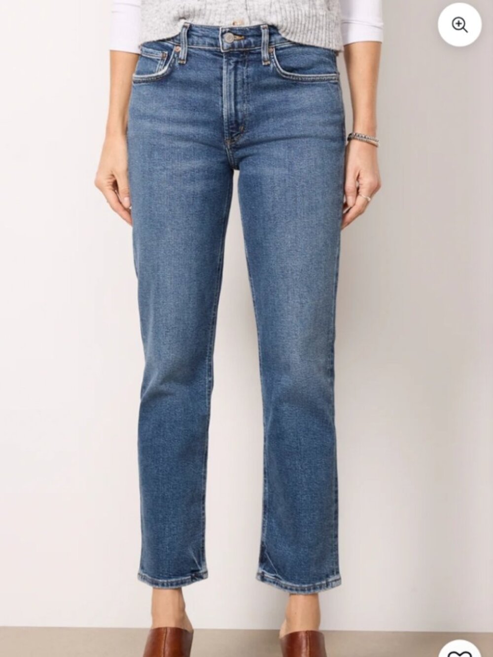Agolde Kye Mid Rise Straight Leg Crop Distressed Jeans Size 29